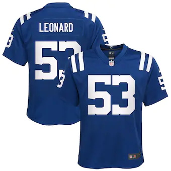 youth nike darius leonard royal indianapolis colts game pla